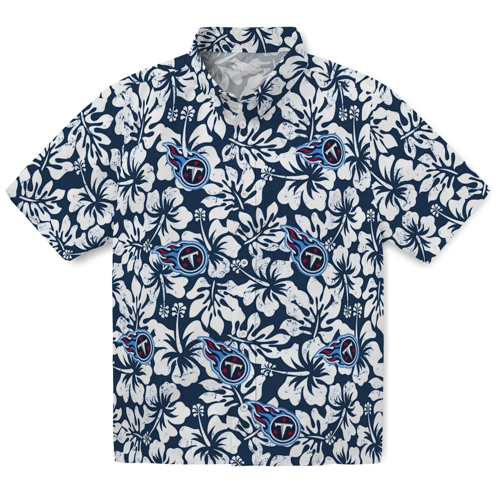 Tennessee Titans Hawaiian Shirt - Hibiscus Motif tennessee titans hibiscus motif navy white hawaiian shirts best selling