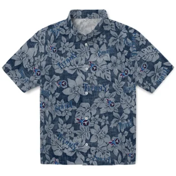 tennessee titans hibiscus oasis navy hawaiian shirts best selling