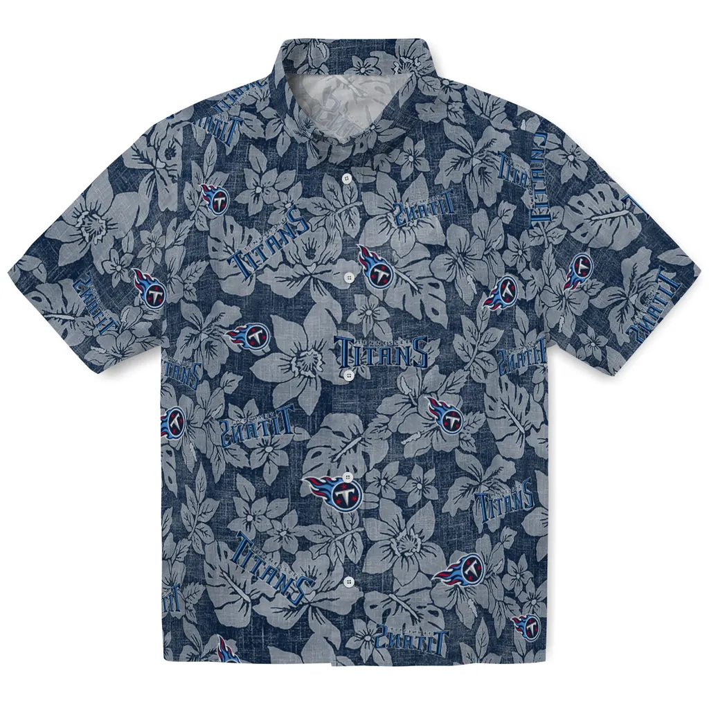 Tennessee Titans Hawaiian Shirt - Hibiscus Oasis tennessee titans hibiscus oasis navy hawaiian shirts best selling