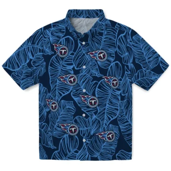 tennessee titans leaf outline navy hawaiian shirts best selling