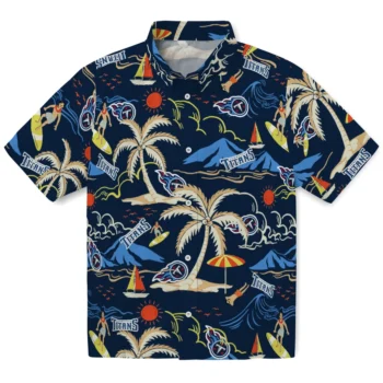 tennessee titans palm tree island navy hawaiian shirts best selling