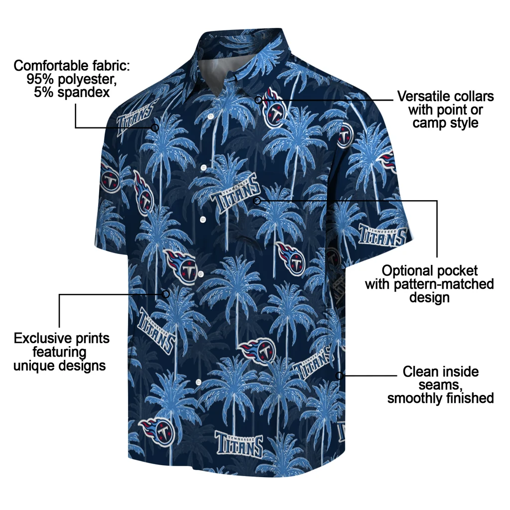 Tennessee Titans Hawaiian Shirt - Palm Tree Motif tennessee titans palm grove navy hawaiian shirts new arrival