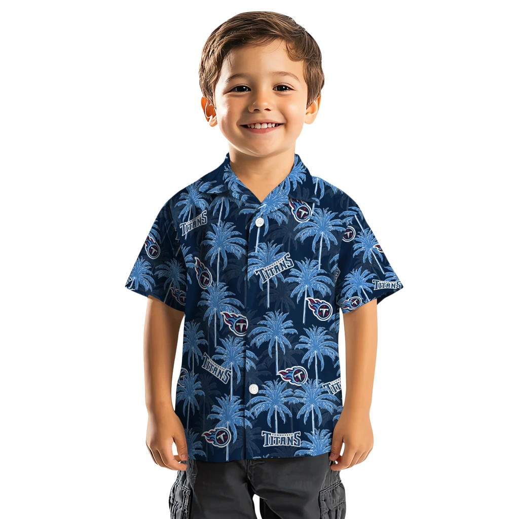 Tennessee Titans Hawaiian Shirt - Palm Tree Motif tennessee titans palm grove navy hawaiian shirts top rated