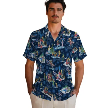 tennessee titans simpsons christmas navy hawaiian shirts fashion forward
