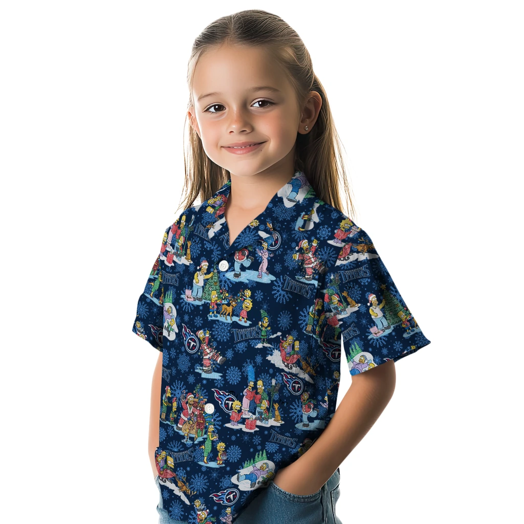 Tennessee Titans Hawaiian Shirt - Simpsons Christmas tennessee titans simpsons christmas navy hawaiian shirts premium grade