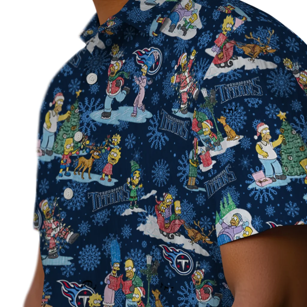 Tennessee Titans Hawaiian Shirt - Simpsons Christmas tennessee titans simpsons christmas navy hawaiian shirts trendy