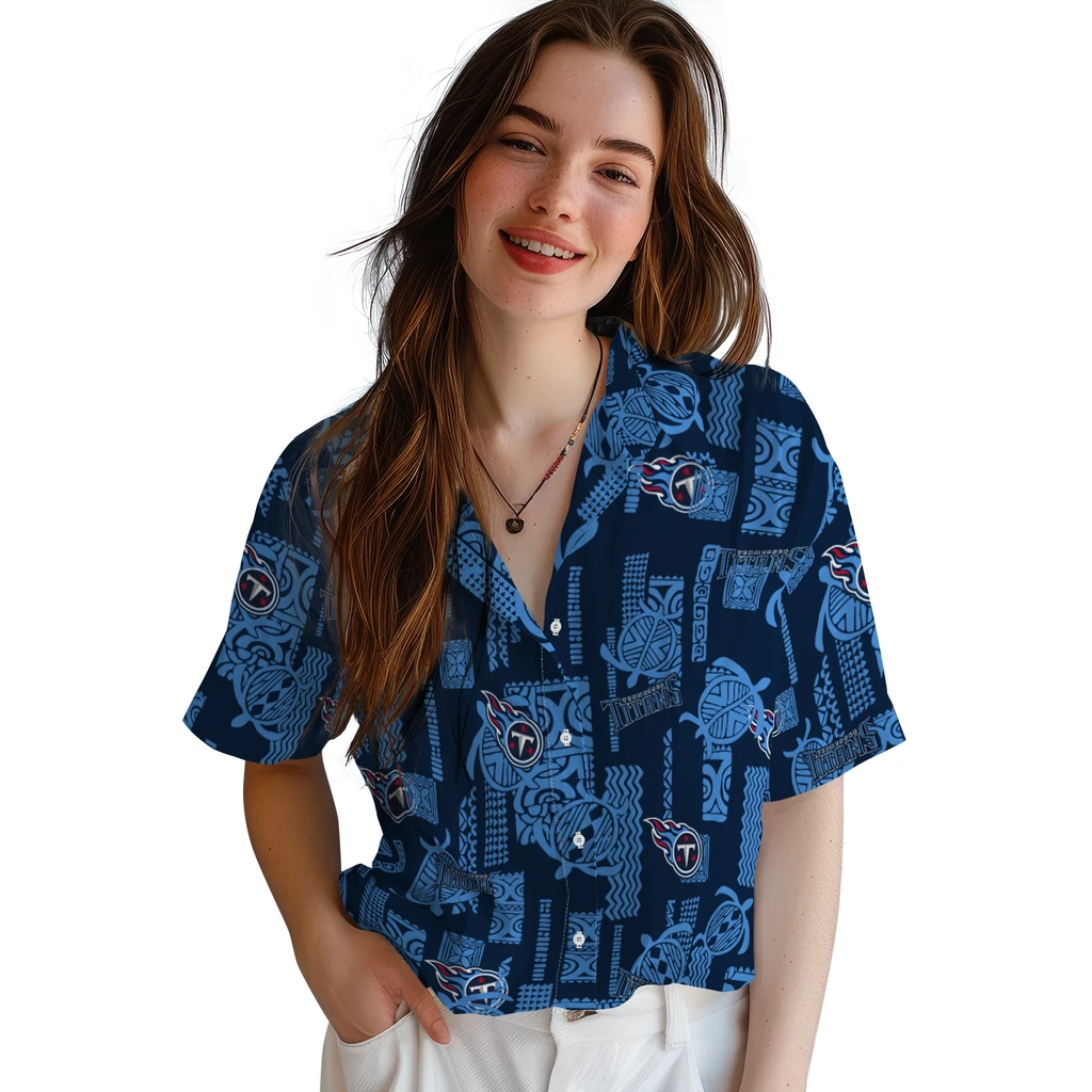 Tennessee Titans Hawaiian Shirt - Turtle Lines tennessee titans turtle lines navy hawaiian shirts latest model