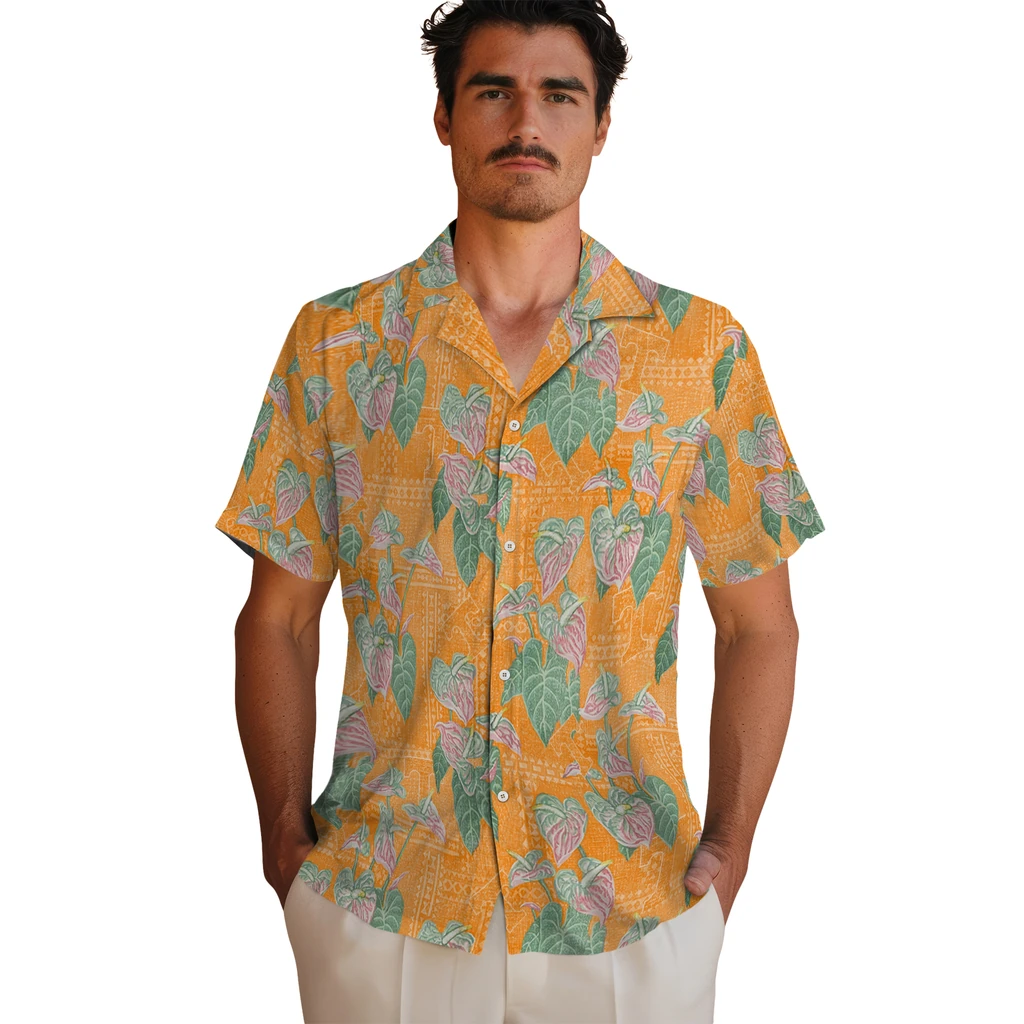 Tennessee Volunteers Hawaiian Shirt - Anthurium Overlay tennessee volunteers anthurium overlay orange hawaiian shirts fashion forward