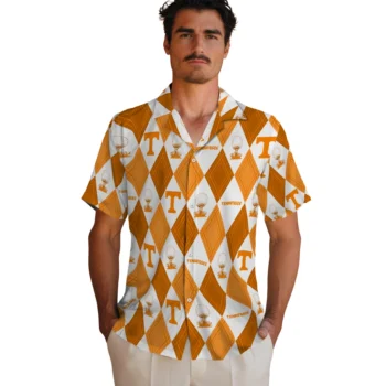 tennessee volunteers balloon plaid orange hawaiian shirts fashion forward