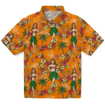 tennessee volunteers hawaiian girls design orange hawaiian shirts best selling