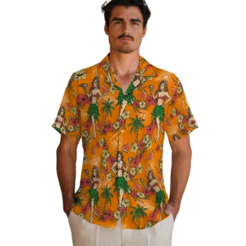 tennessee volunteers hawaiian girls design orange hawaiian shirts fashion forward