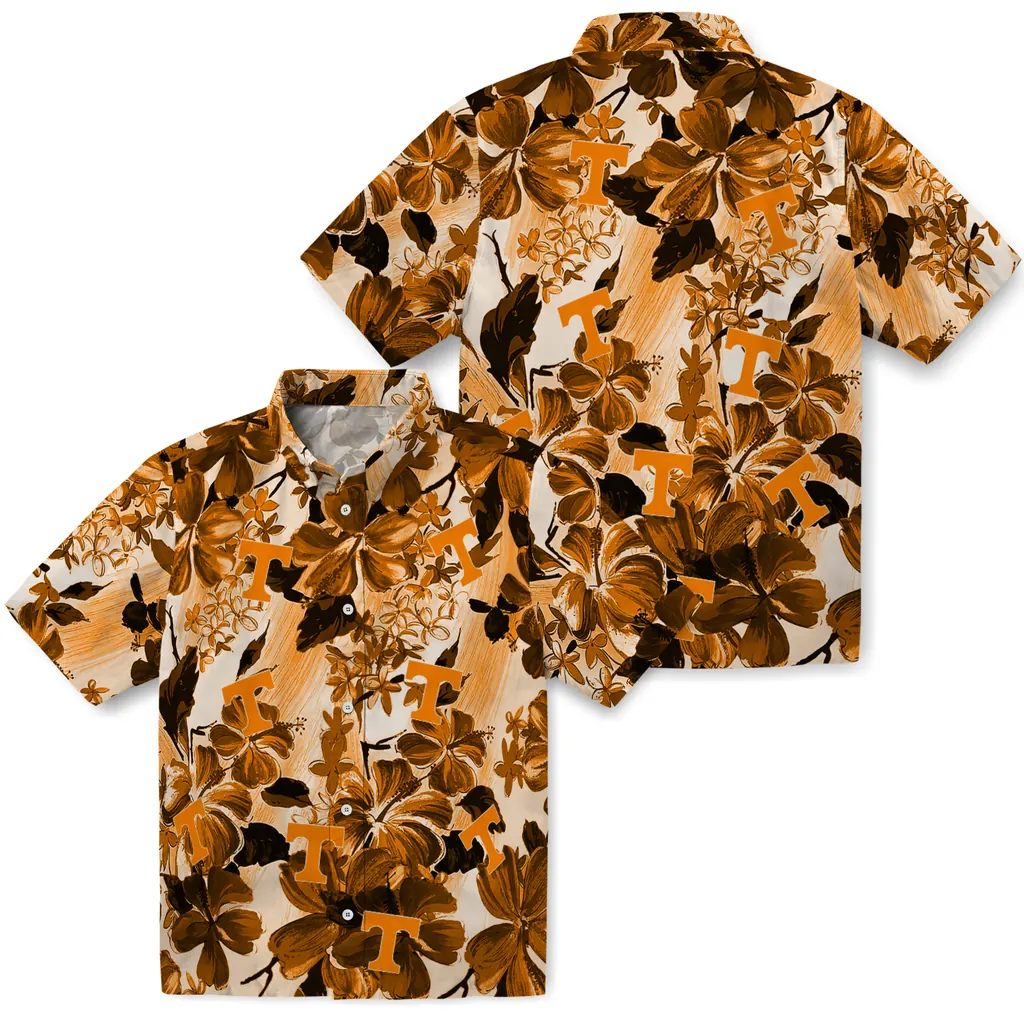 Tennessee Volunteers Hawaiian Shirt - Hibiscus Arrangement tennessee volunteers hibiscus arrangement orange hawaiian shirts high quality