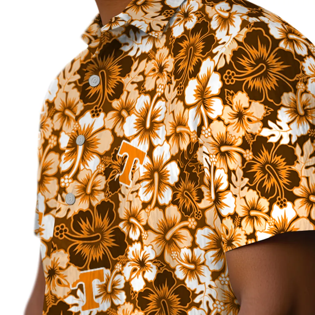 Tennessee Volunteers Hawaiian Shirt - Hibiscus Blooms tennessee volunteers hibiscus blooms orange hawaiian shirts trendy