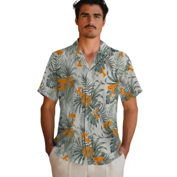 tennessee volunteers hibiscus designs beige hawaiian shirts fashion forward
