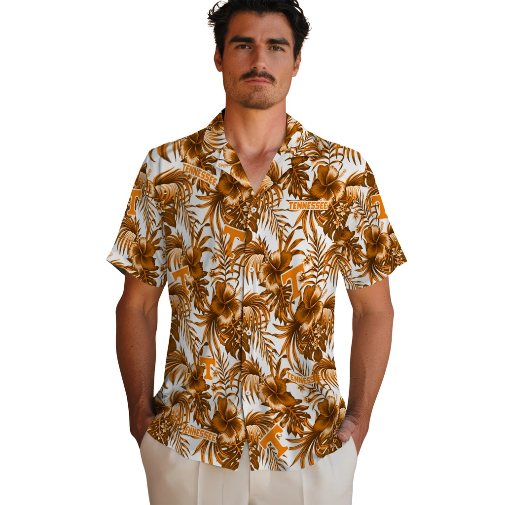 Tennessee Volunteers Hawaiian Shirt - Hibiscus Exotic tennessee volunteers hibiscus exotic orange hawaiian shirts fashion forward
