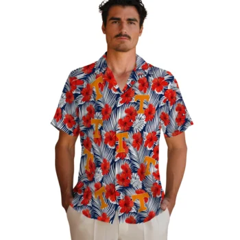 tennessee volunteers hibiscus fiesta red royal blue hawaiian shirts fashion forward
