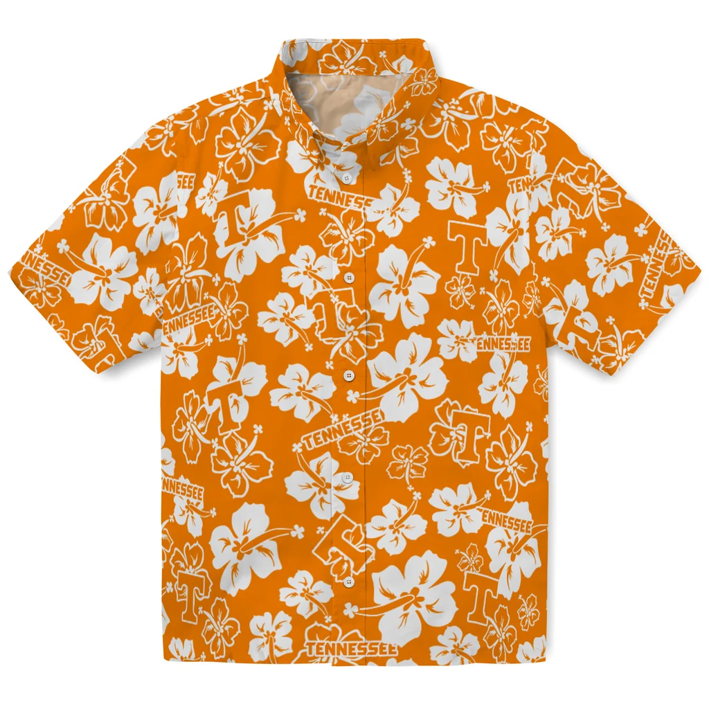Tennessee Volunteers Hawaiian Shirt - Hibiscus Flower Design tennessee volunteers hibiscus bloom orange hawaiian shirts best selling
