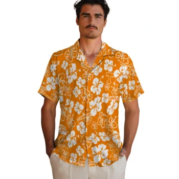 tennessee volunteers hibiscus bloom orange hawaiian shirts fashion forward