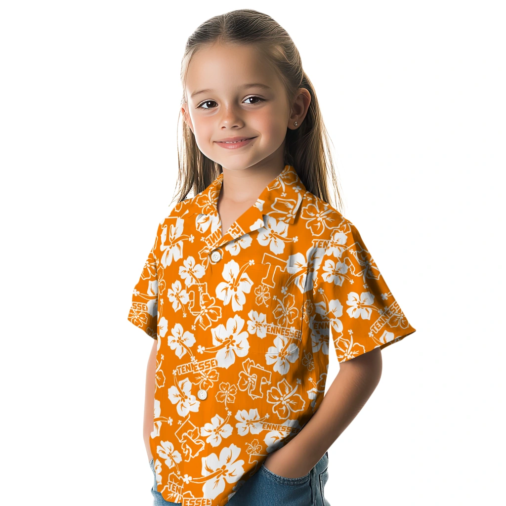 Tennessee Volunteers Hawaiian Shirt - Hibiscus Flower Design tennessee volunteers hibiscus bloom orange hawaiian shirts premium grade