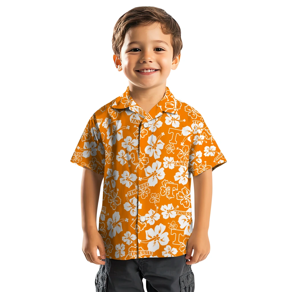 Tennessee Volunteers Hawaiian Shirt - Hibiscus Flower Design tennessee volunteers hibiscus bloom orange hawaiian shirts top rated