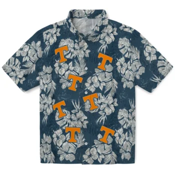 tennessee volunteers hibiscus flowers navy blue hawaiian shirts best selling