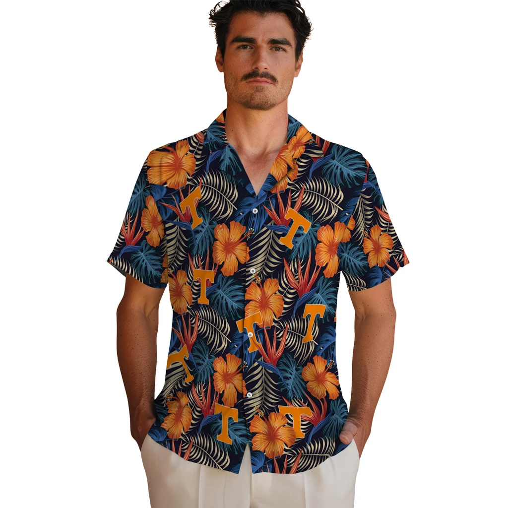 Tennessee Volunteers Hawaiian Shirt - Hibiscus Foliage tennessee volunteers hibiscus foliage hawaiian shirts fashion forward