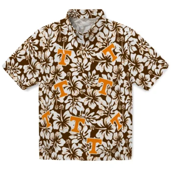 tennessee volunteers hibiscus motif orange white hawaiian shirts best selling