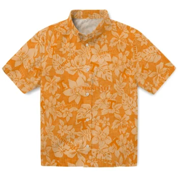 tennessee volunteers hibiscus oasis orange hawaiian shirts best selling