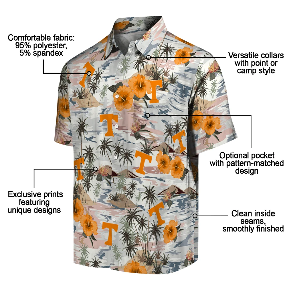Tennessee Volunteers Hawaiian Shirt - Hibiscus Seaside tennessee volunteers hibiscus seaside white hawaiian shirts new arrival