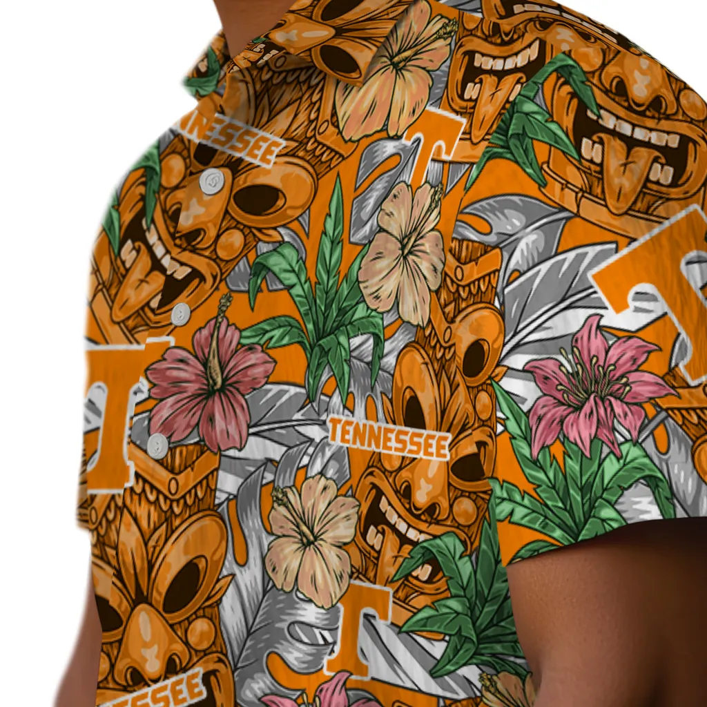 Tennessee Volunteers Hawaiian Shirt - Hibiscus Tiki Jungle tennessee volunteers tiki jungle orange hawaiian shirts trendy