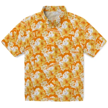 tennessee volunteers hibiscus tropics orange yellow hawaiian shirts best selling
