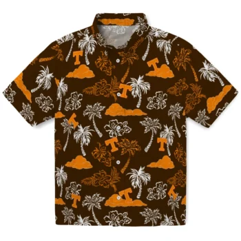 tennessee volunteers palm and clouds orange hawaiian shirts best selling