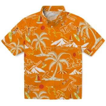 tennessee volunteers palm tree island orange hawaiian shirts best selling