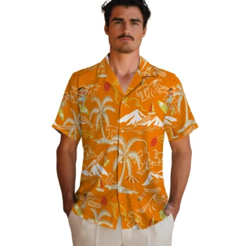 tennessee volunteers palm tree island orange hawaiian shirts fashion forward