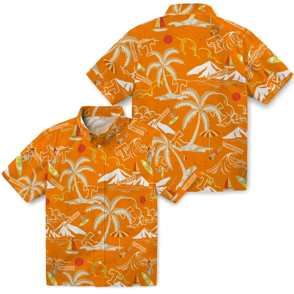 Tennessee Volunteers Hawaiian Shirt - Palm Tree Island tennessee volunteers palm tree island orange hawaiian shirts high quality