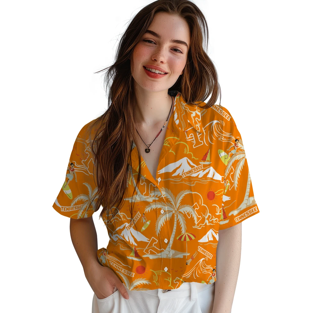 Tennessee Volunteers Hawaiian Shirt - Palm Tree Island tennessee volunteers palm tree island orange hawaiian shirts latest model