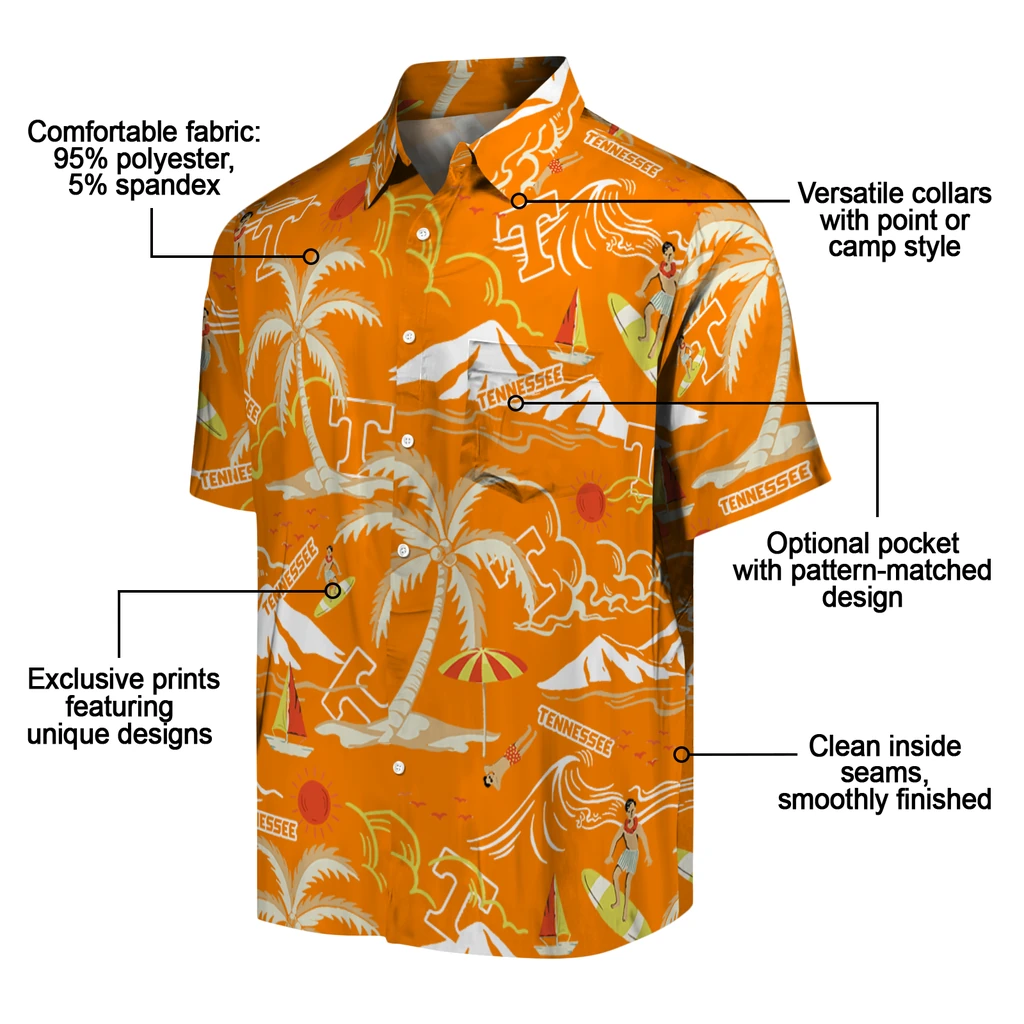 Tennessee Volunteers Hawaiian Shirt - Palm Tree Island tennessee volunteers palm tree island orange hawaiian shirts new arrival