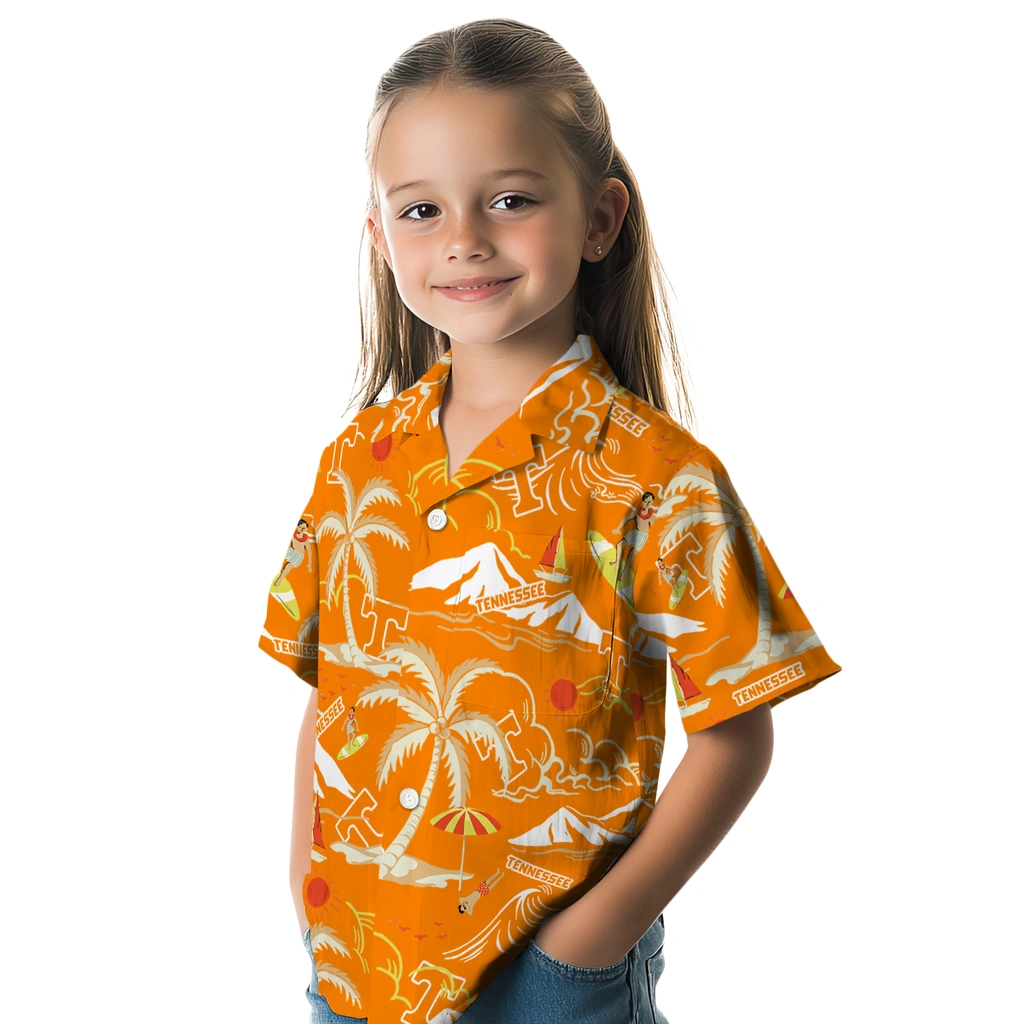 Tennessee Volunteers Hawaiian Shirt - Palm Tree Island tennessee volunteers palm tree island orange hawaiian shirts premium grade