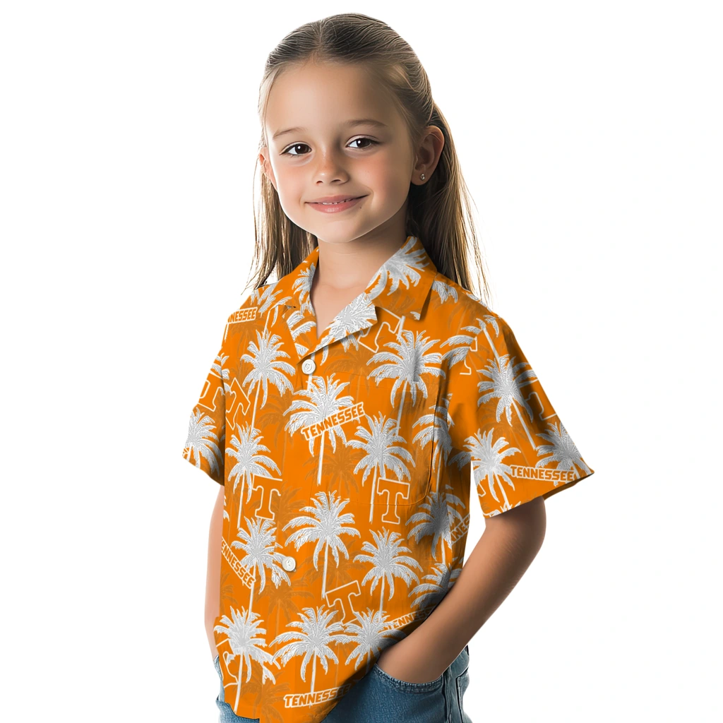 Tennessee Volunteers Hawaiian Shirt - Palm Tree Motif tennessee volunteers palm grove orange hawaiian shirts premium grade