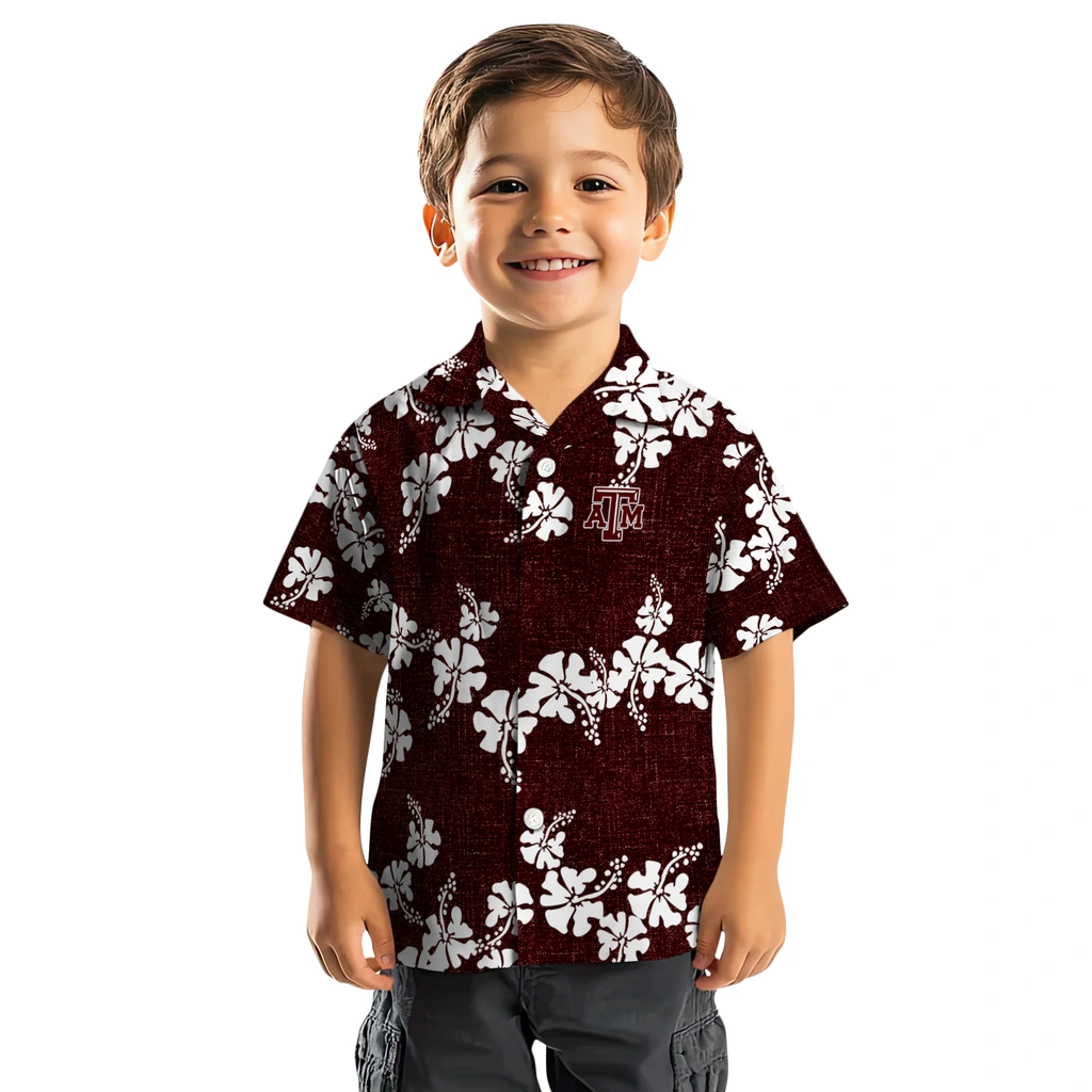 Texas A&M Aggies Hawaiian Shirt - 50th State Flower texas am aggies hibiscus petals maroon hawaiian shirts top rated