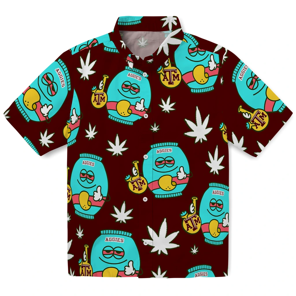 Texas A&M Aggies Hawaiian Shirt - Chill Vibe texas am aggies bong smile maroon hawaiian shirts best selling