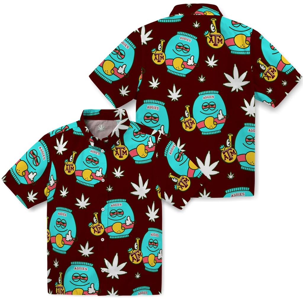Texas A&M Aggies Hawaiian Shirt - Chill Vibe texas am aggies bong smile maroon hawaiian shirts high quality