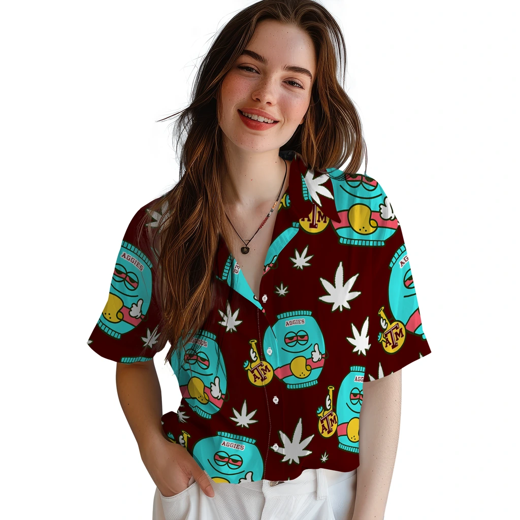 Texas A&M Aggies Hawaiian Shirt - Chill Vibe texas am aggies bong smile maroon hawaiian shirts latest model