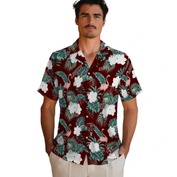 texas am aggies flamingo palms maroon hawaiian shirts fashion forward