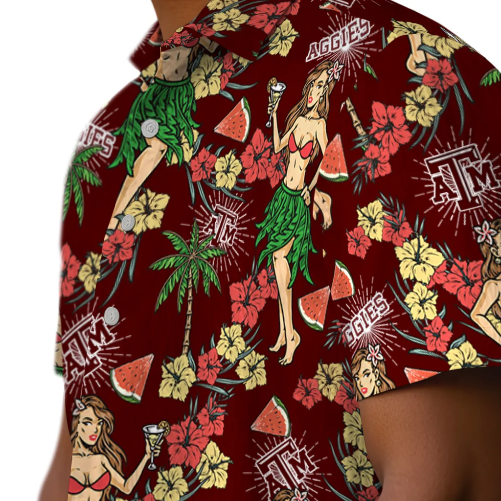 Texas A&M Aggies Hawaiian Shirt - Hawaiian Girls Design texas am aggies hawaiian girls design maroon hawaiian shirts trendy