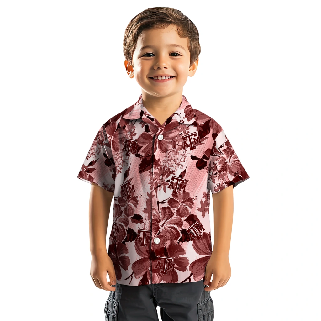 Texas A&M Aggies Hawaiian Shirt - Hibiscus Arrangement texas am aggies hibiscus arrangement maroon hawaiian shirts top rated