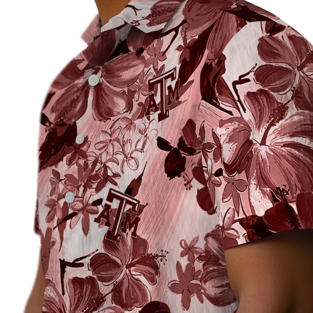 Texas A&M Aggies Hawaiian Shirt - Hibiscus Arrangement texas am aggies hibiscus arrangement maroon hawaiian shirts trendy