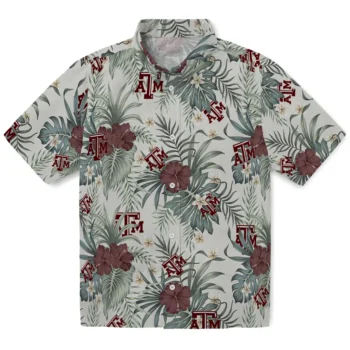 texas am aggies hibiscus designs beige hawaiian shirts best selling