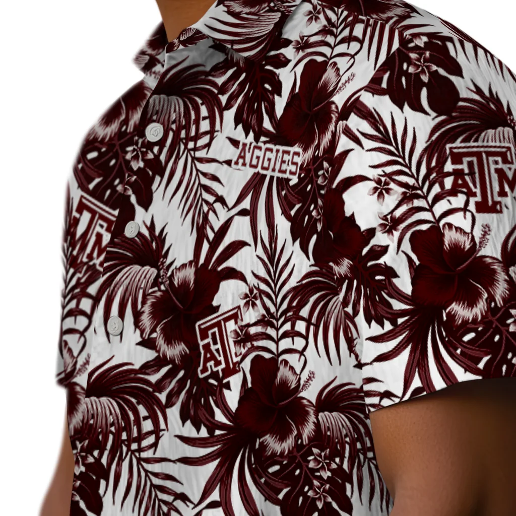 Texas A&M Aggies Hawaiian Shirt - Hibiscus Exotic texas am aggies hibiscus exotic maroon hawaiian shirts trendy