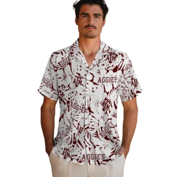 texas am aggies hibiscus overlay hawaiian shirts fashion forward